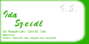 ida szeidl business card